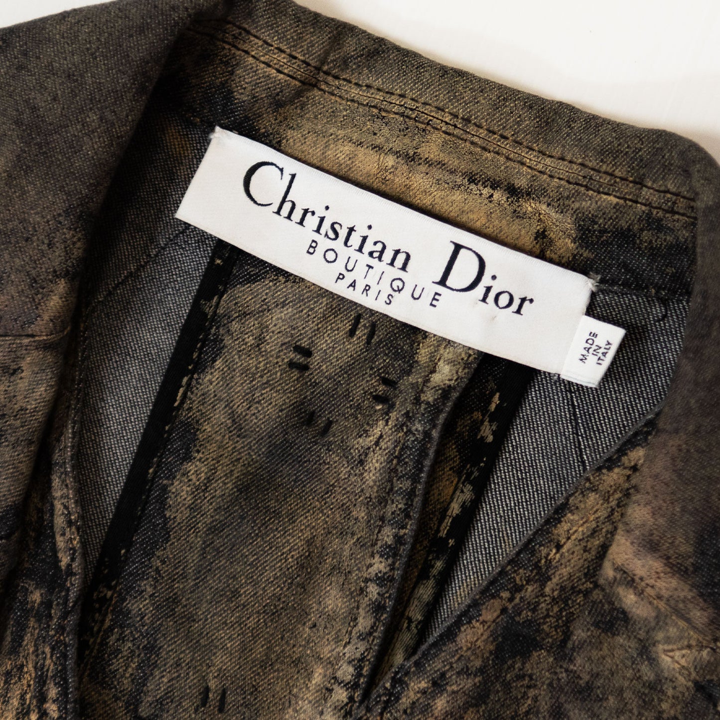FW 2006 Painted Denim Set Jacket and Skirt