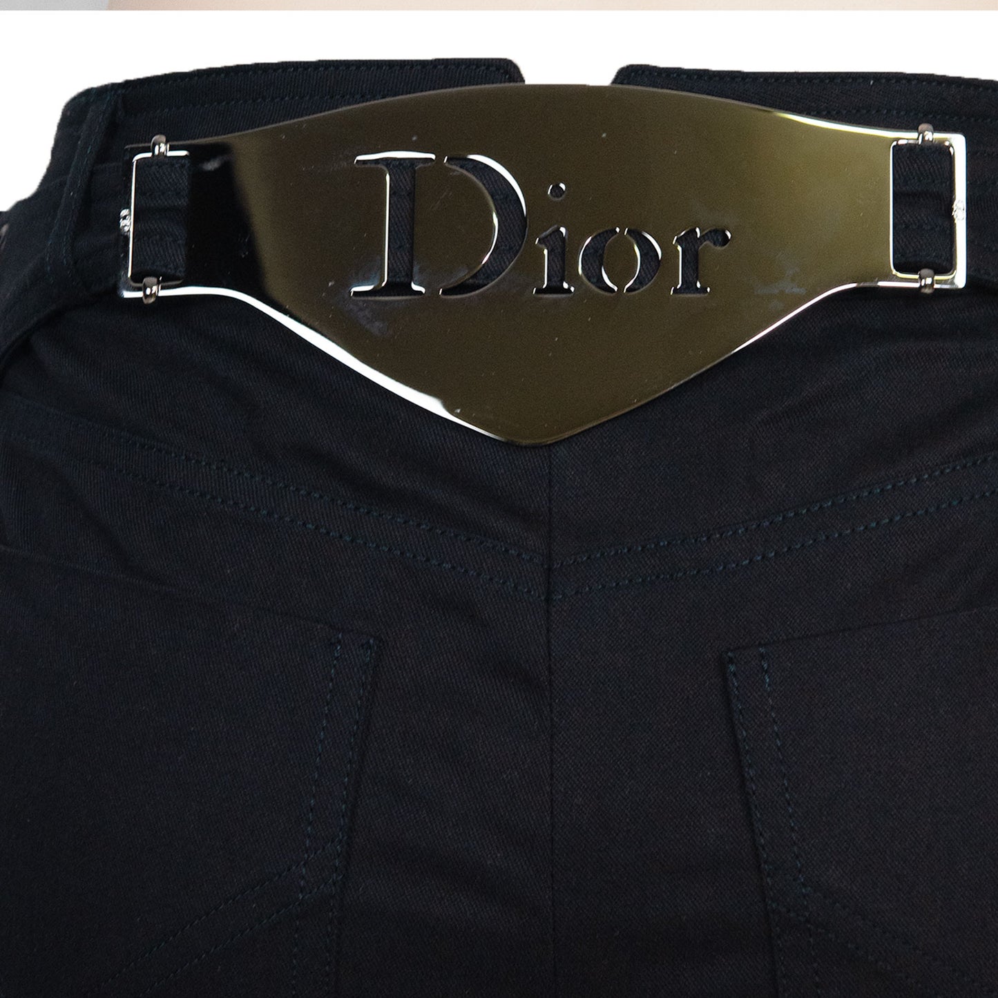 FW 2002 Embellished Plate Logo Pants