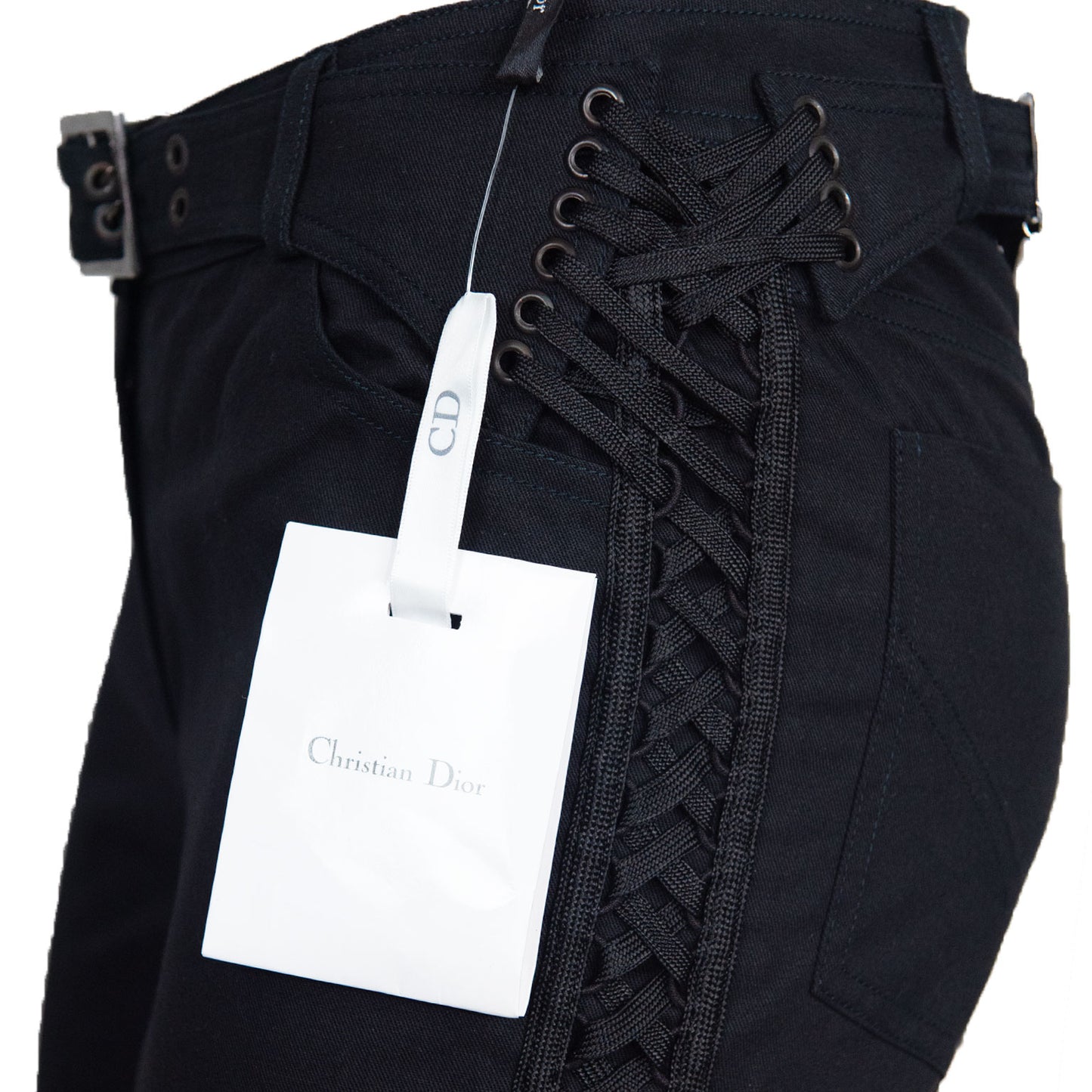 FW 2002 Embellished Plate Logo Pants