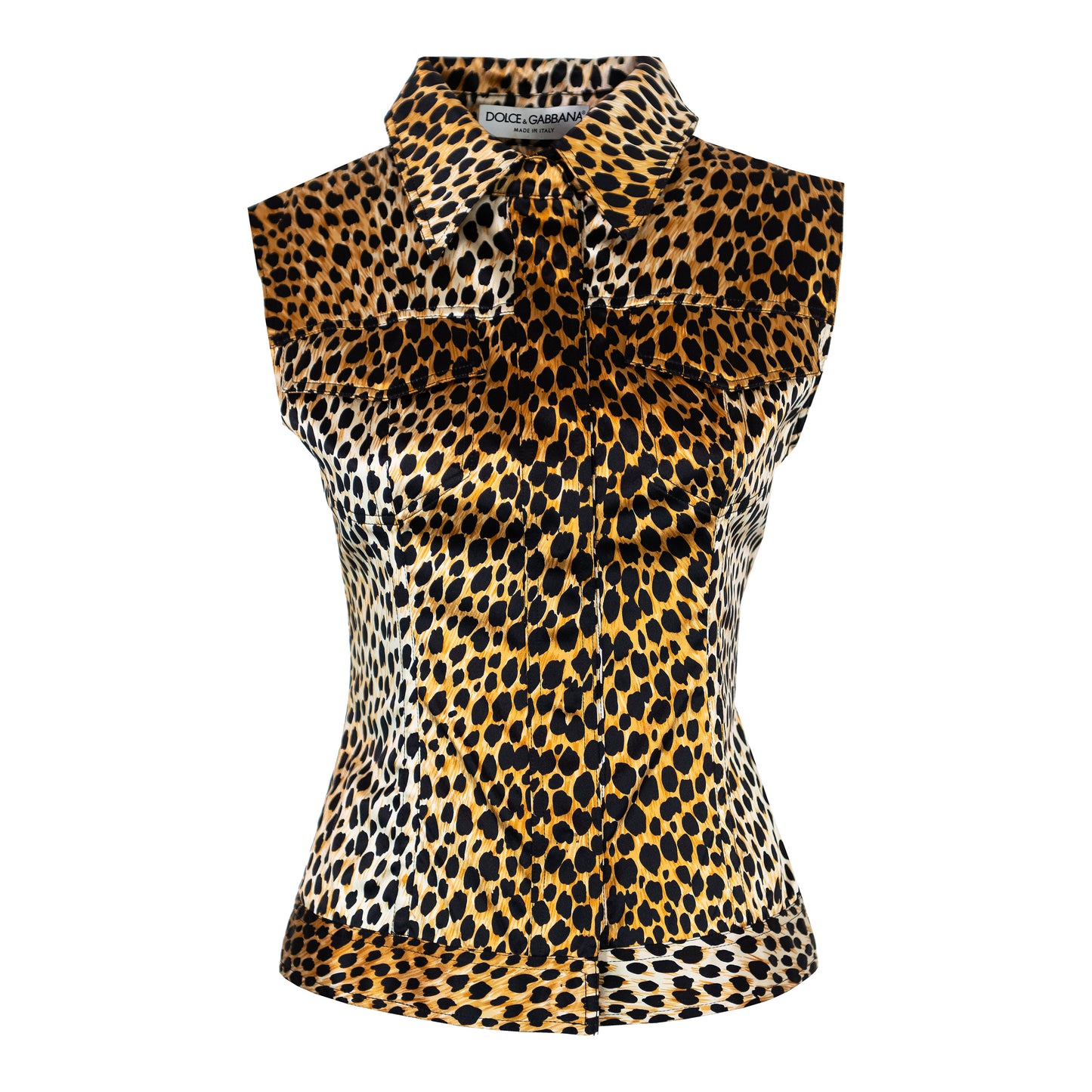 SS 1996 Leopard Silk Corset Shirt