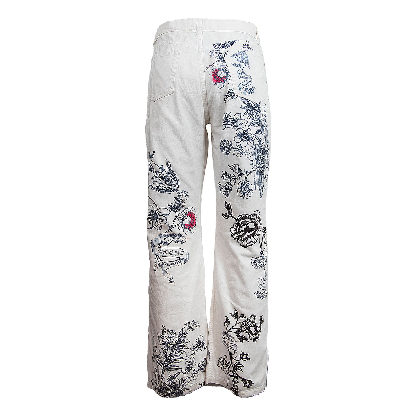 SS 2003 White Tattoo Jeans