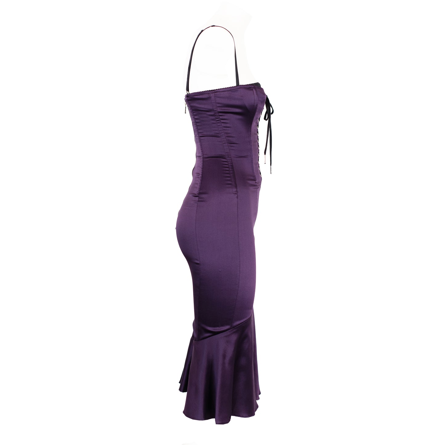 FW 2001 Aubergine Silk Dress Corset