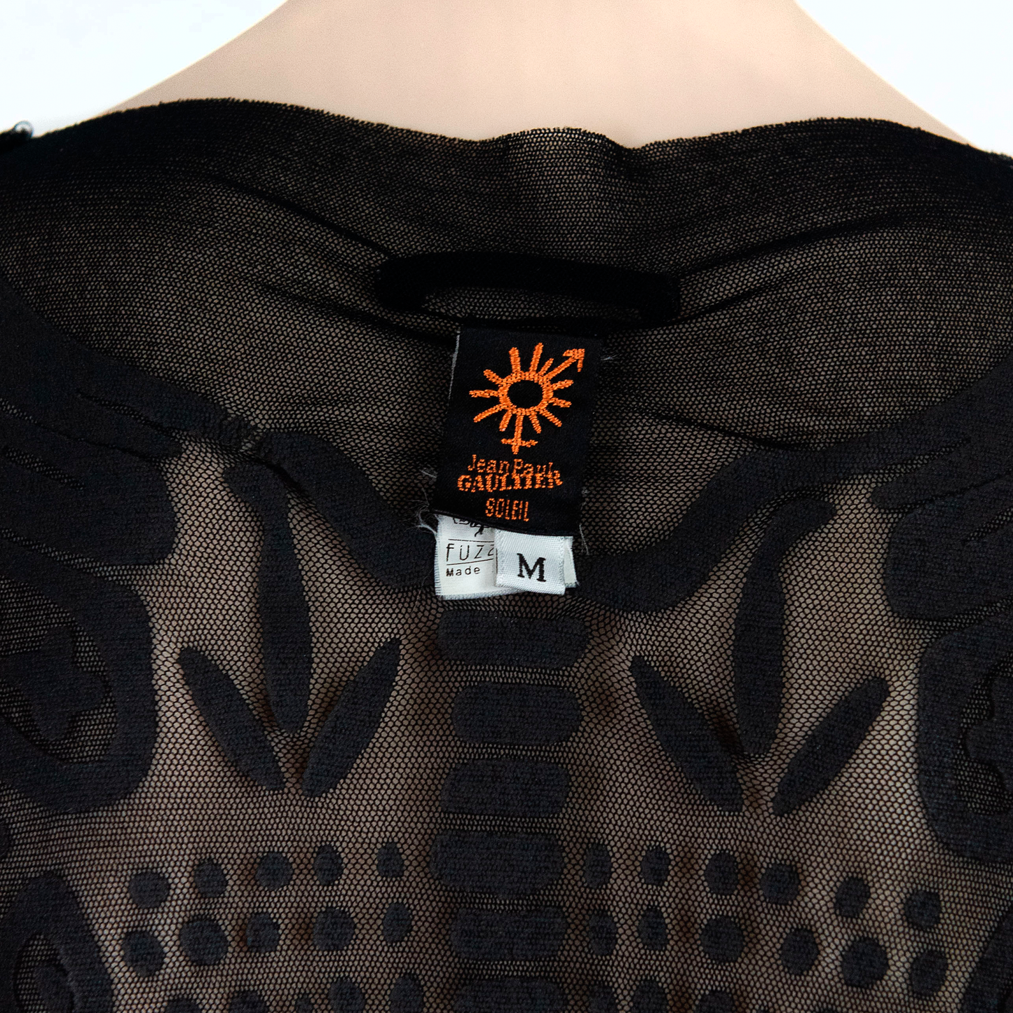 SS 1996 Trompe-l'œil Black Mesh Top