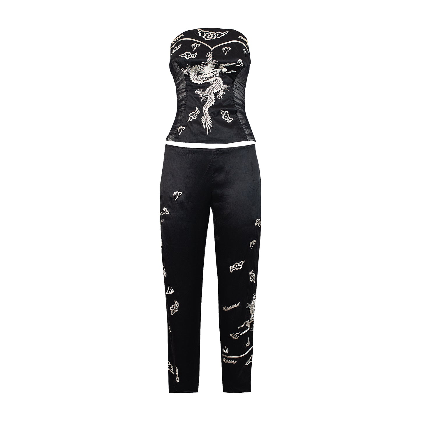 SS 2003 Dragon Cheongsam Corset And Pants Set