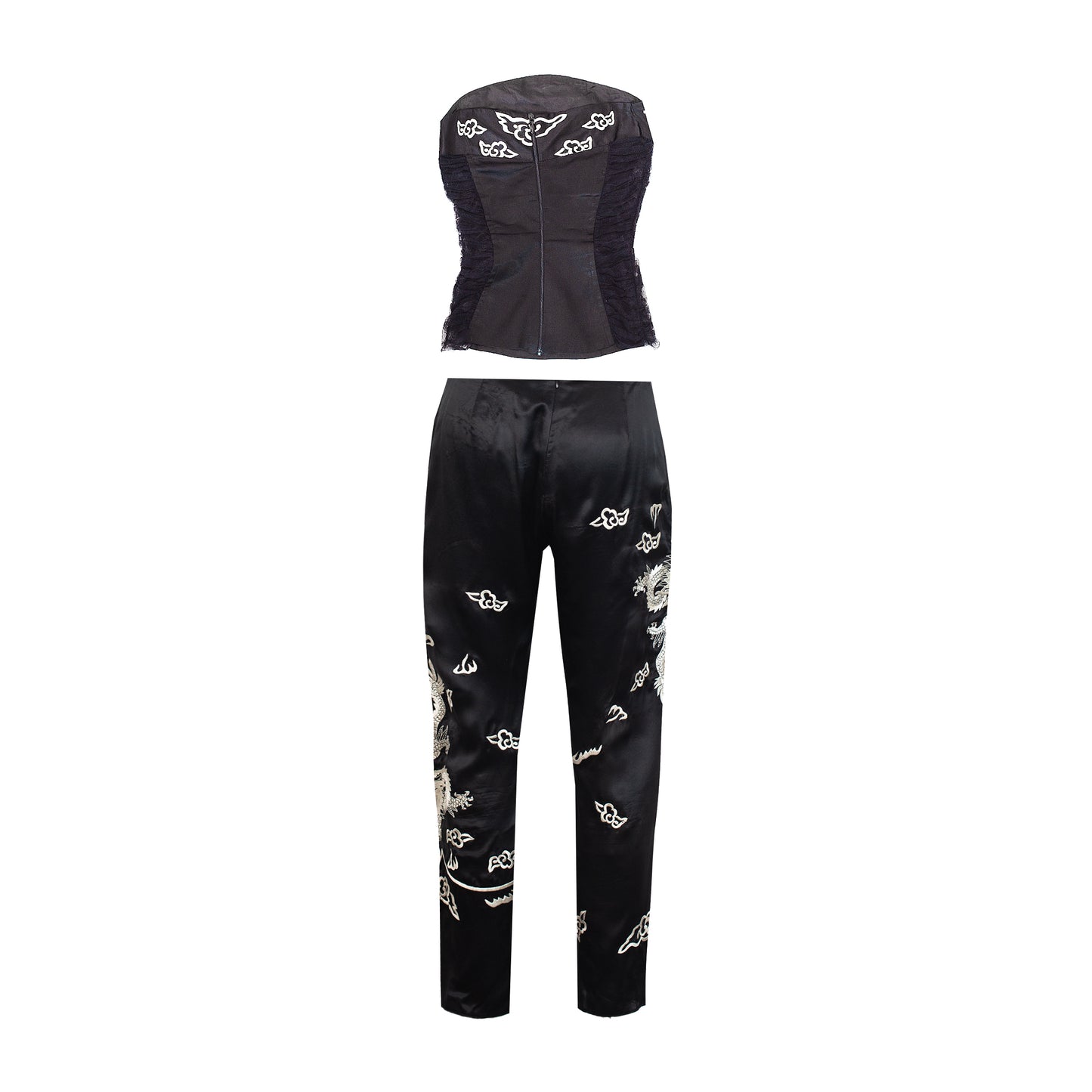 SS 2003 Dragon Cheongsam Corset And Pants Set