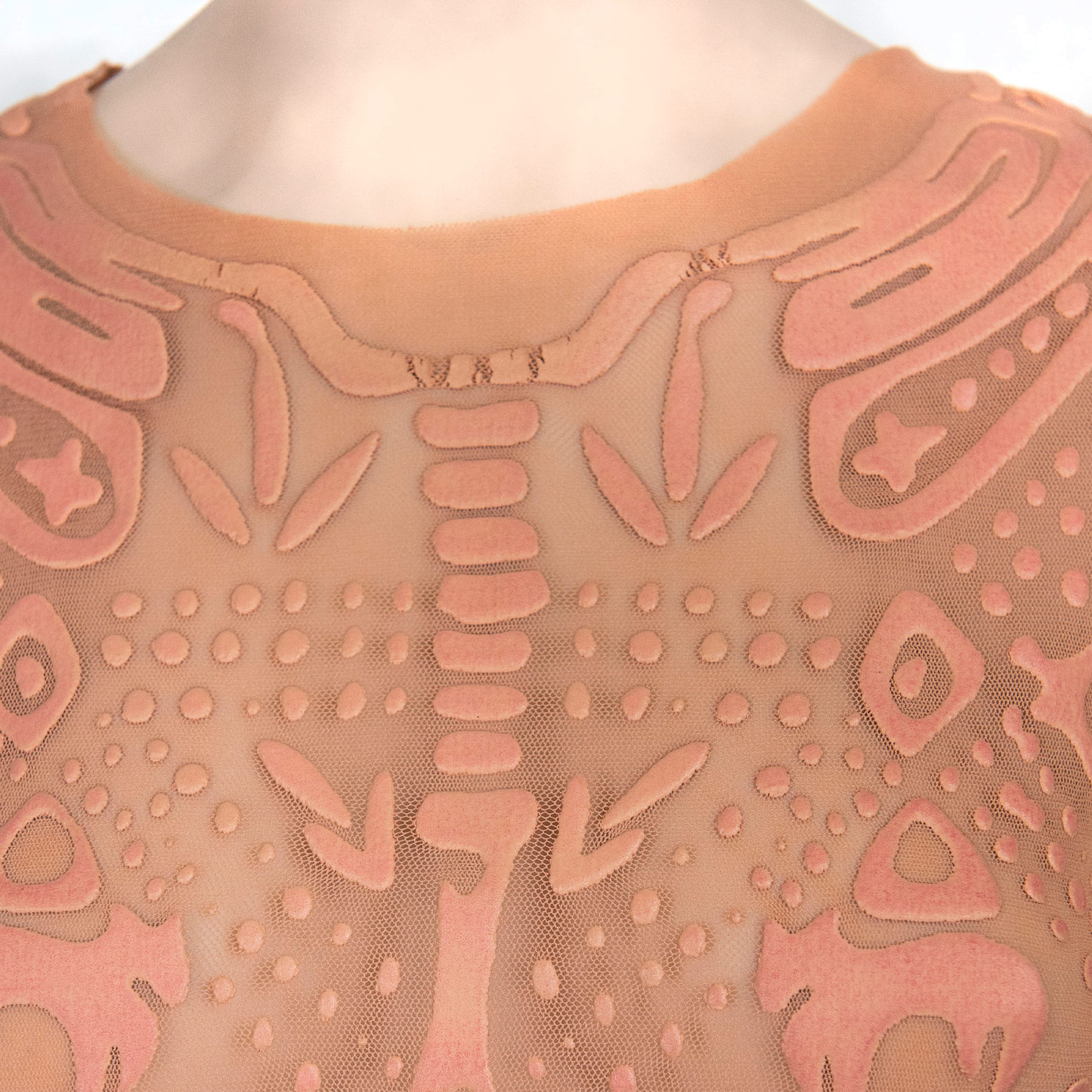 SS 1996 Trompe-l'œil Pink Mesh Top
