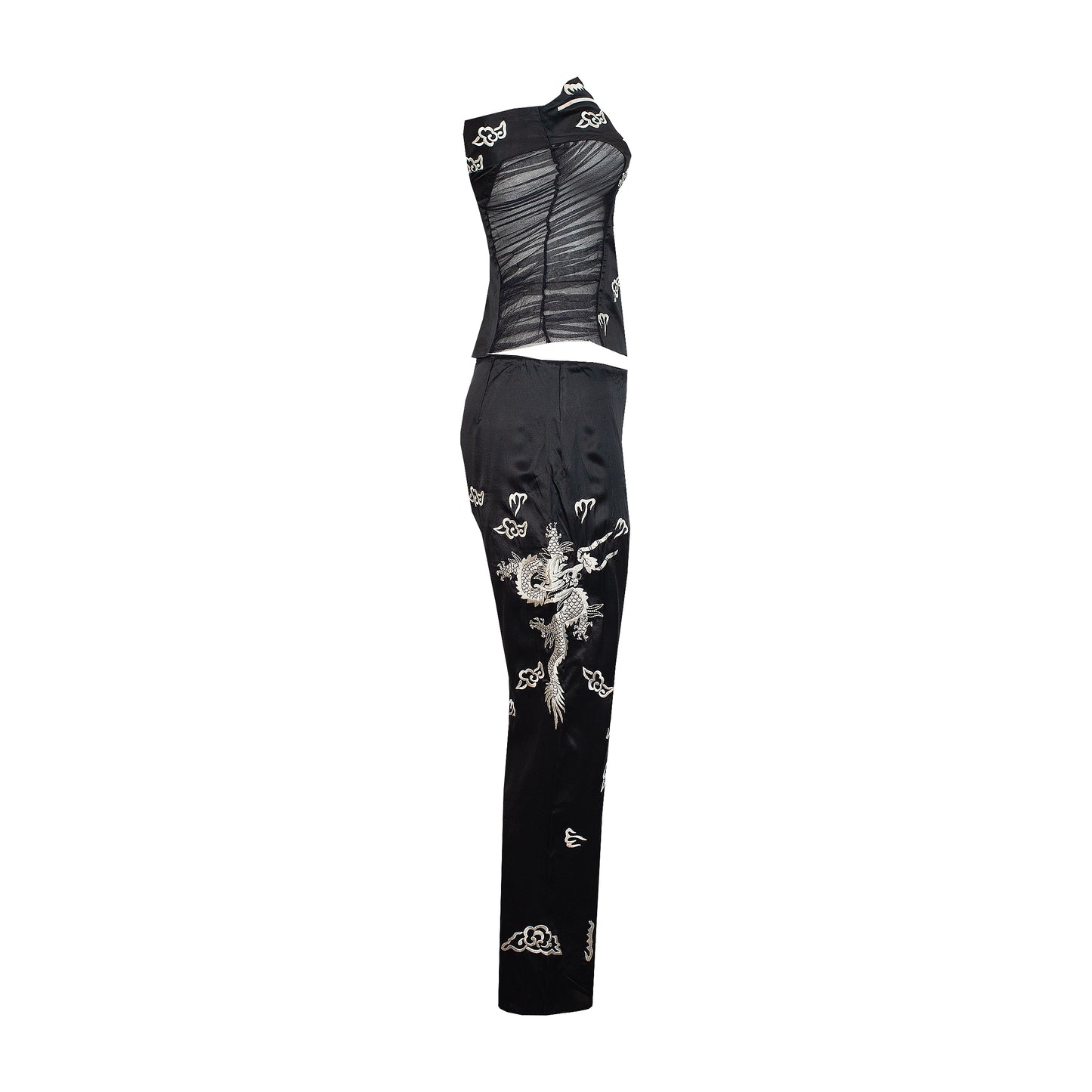 SS 2003 Dragon Cheongsam Corset And Pants Set