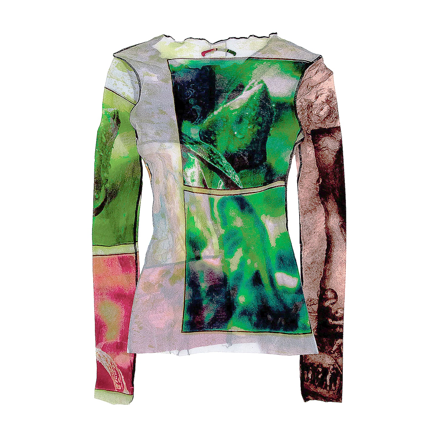 SS 1998 Multicolor Patchwork Mesh Top