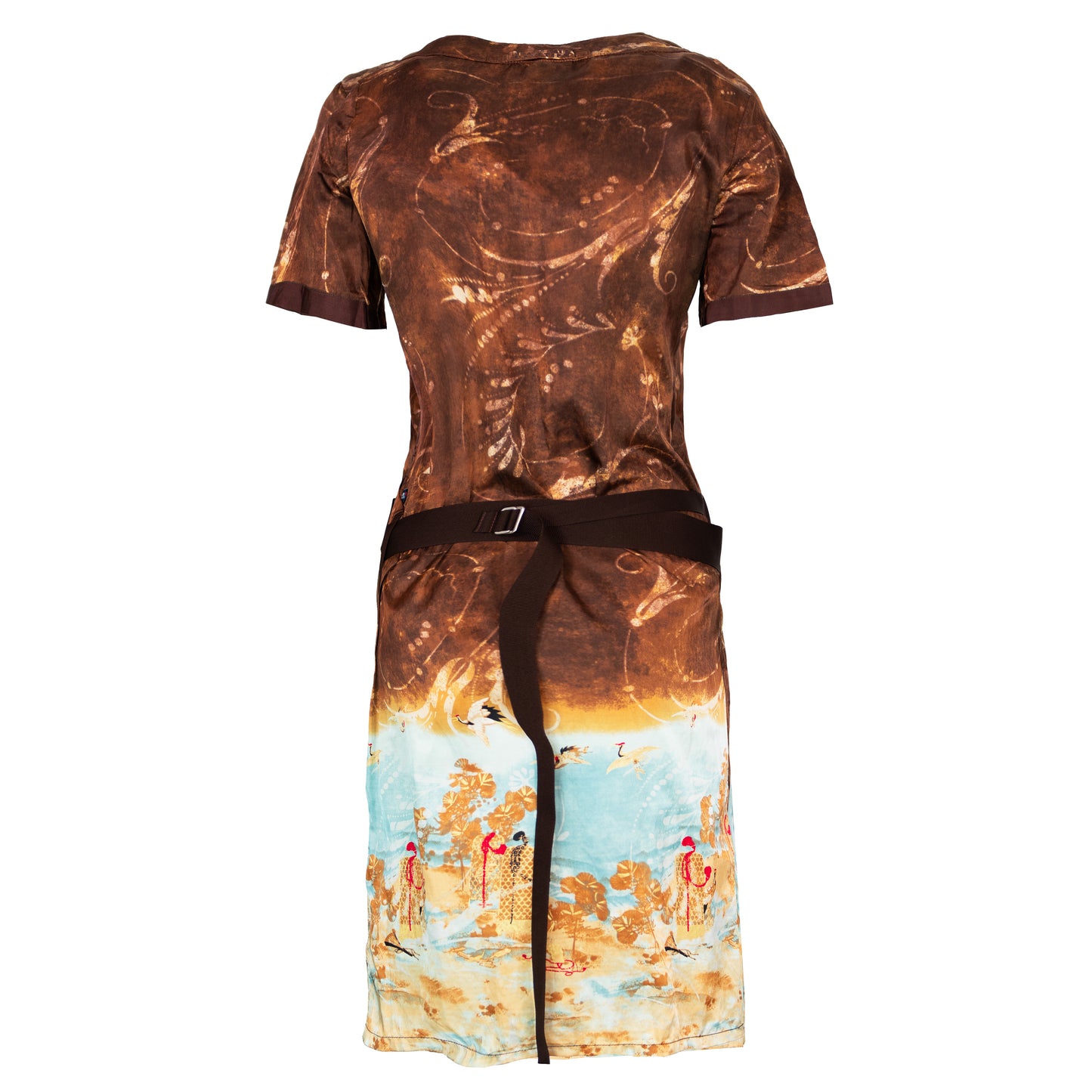 00's Japanese Heron Kimono Belt Dress