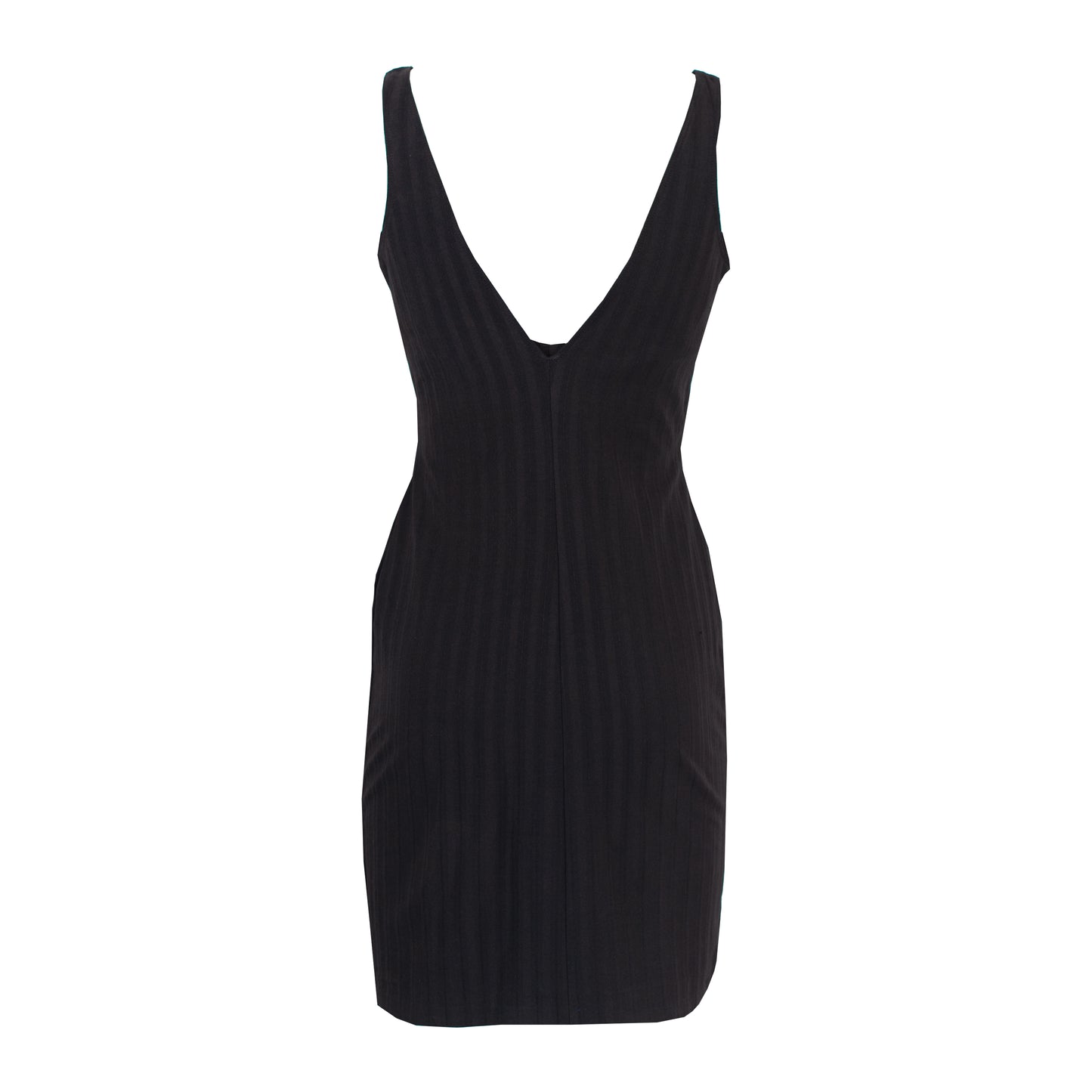 90's Striped Scalloped Neckline Dress