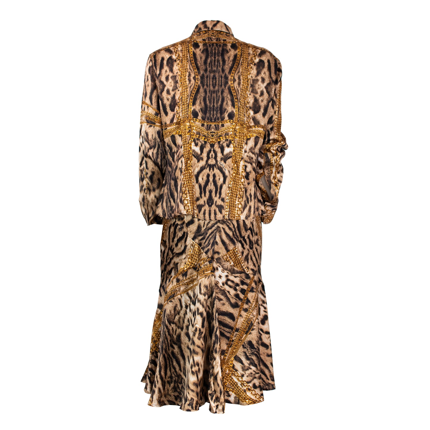 S/S 2003 Leopard and Gold Chain Print Silk Set