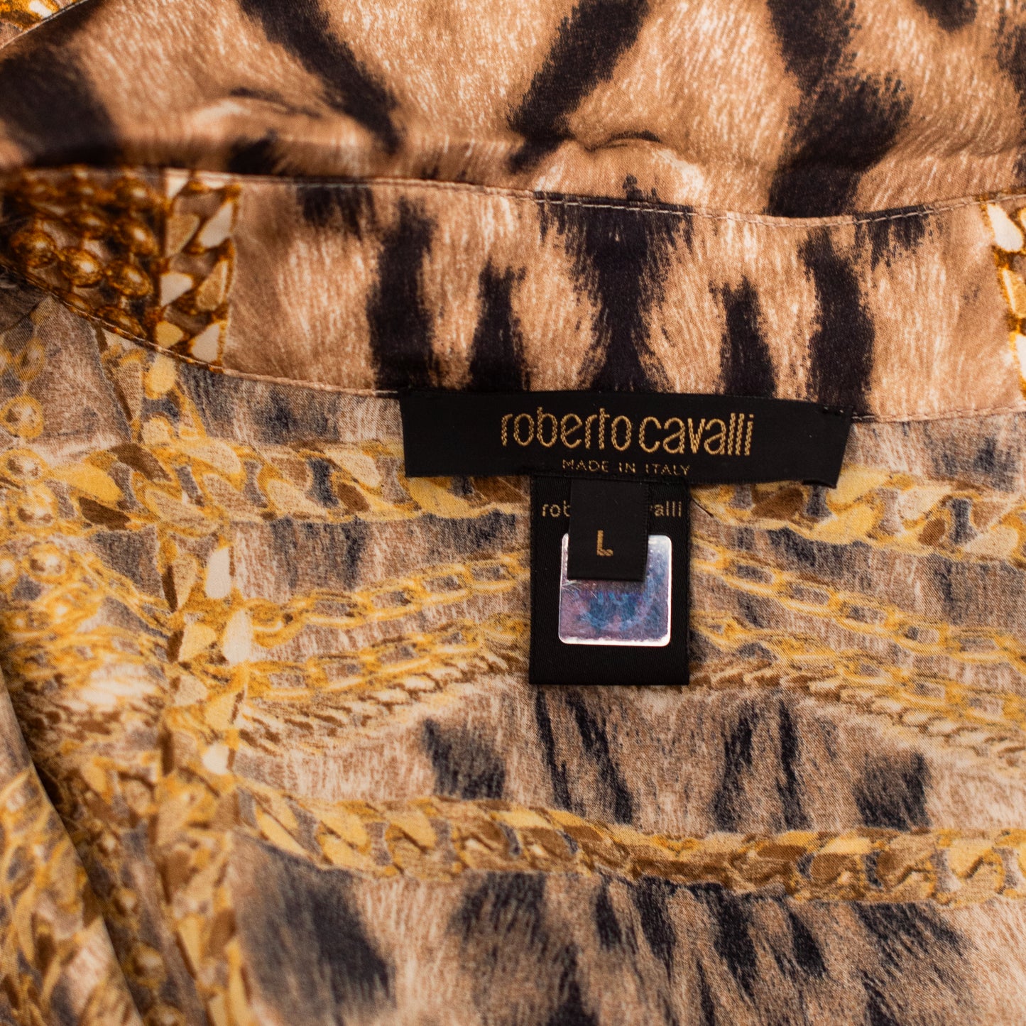 S/S 2003 Leopard and Gold Chain Print Silk Set