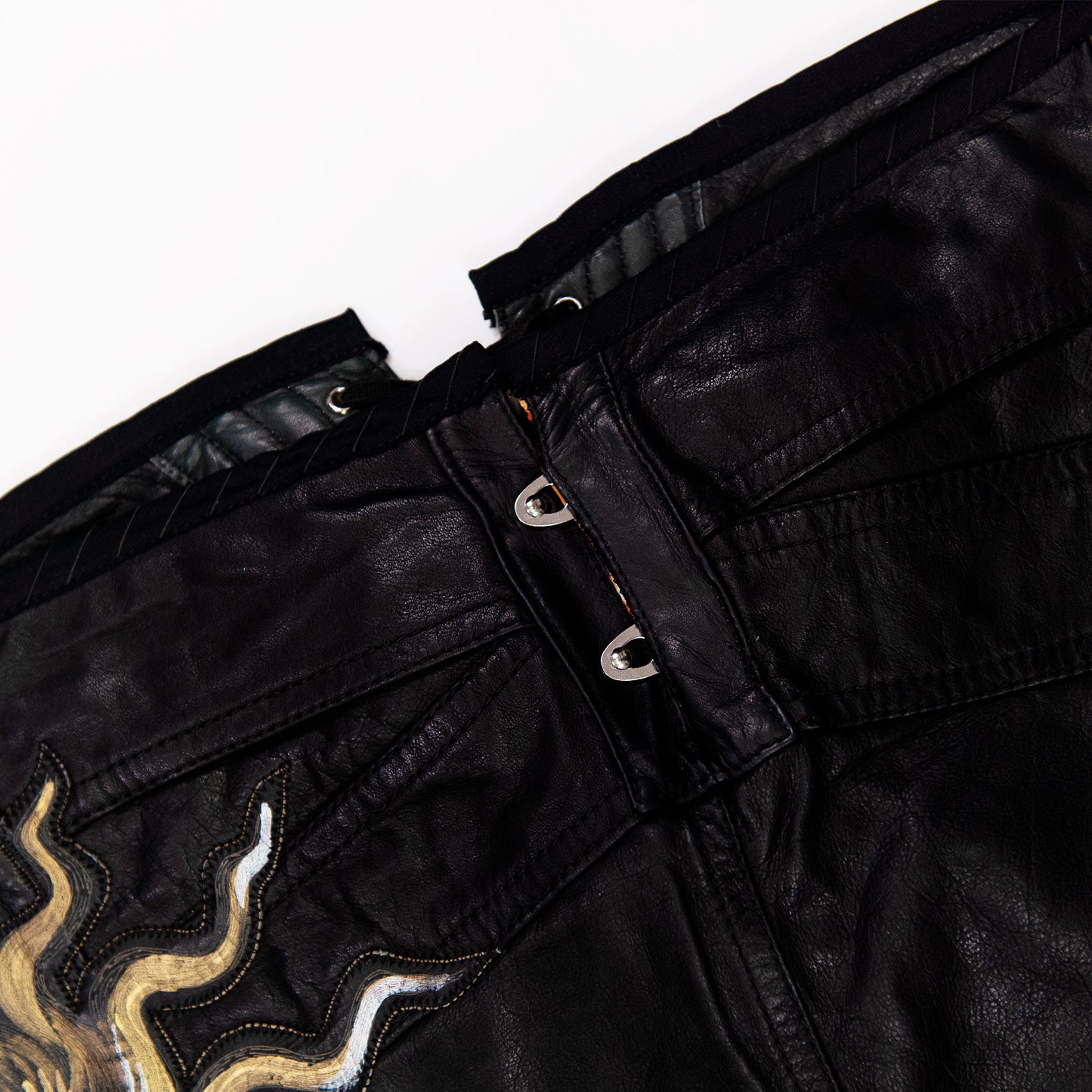SS 2003 Red Dragon Leather Skirt
