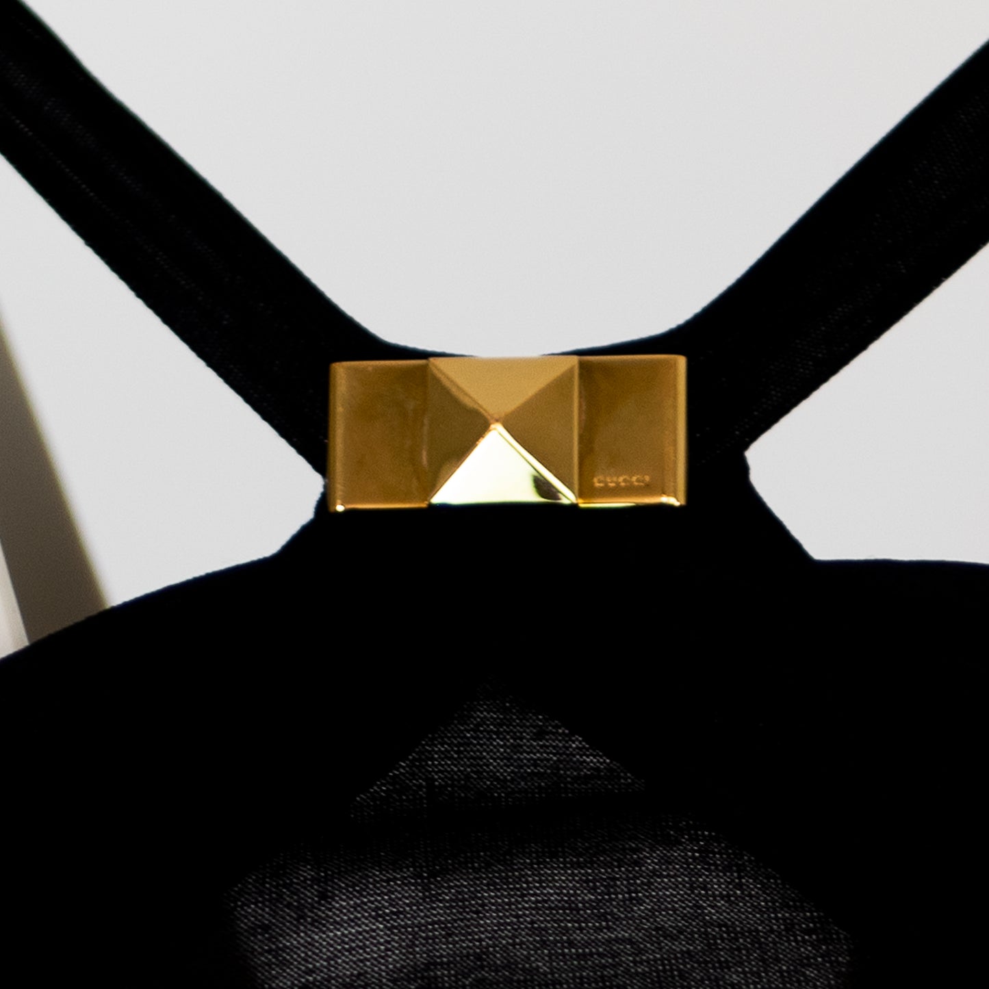 00's Black Viscose Dress with Gold Studs