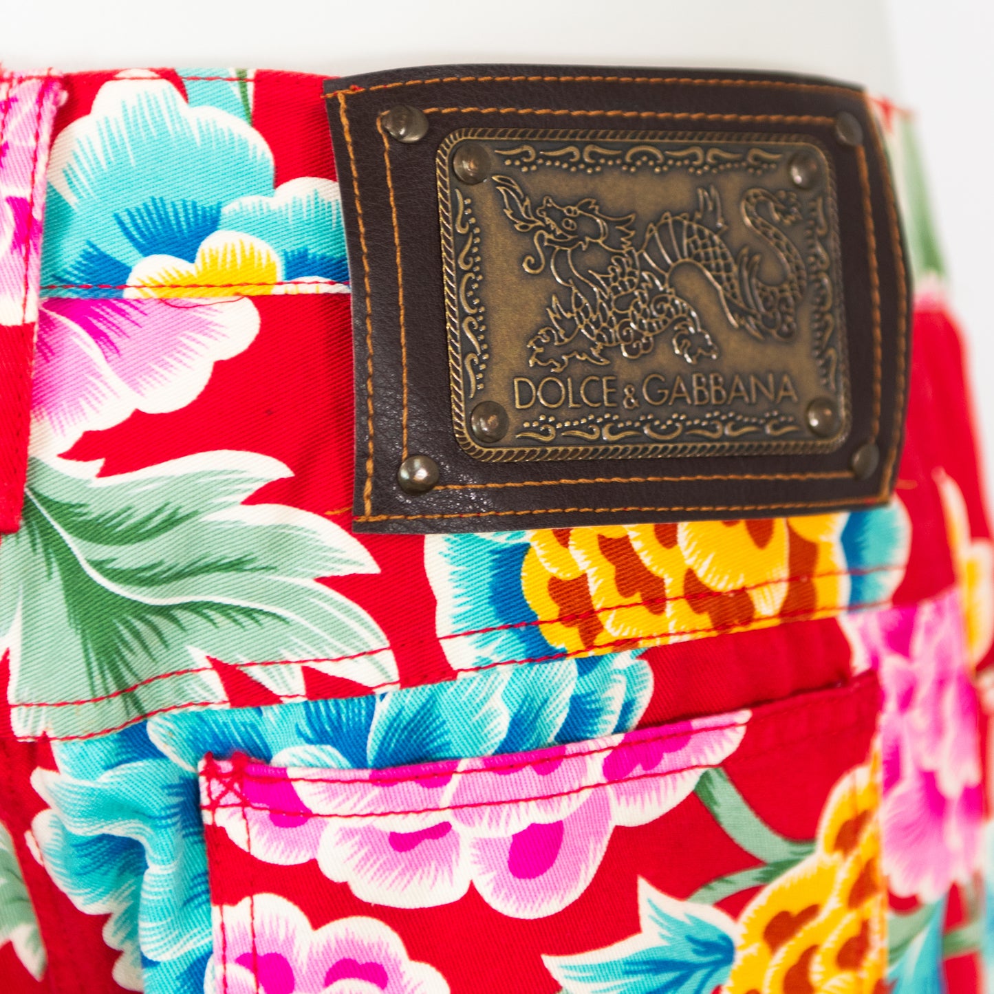00's Red Floral Pants