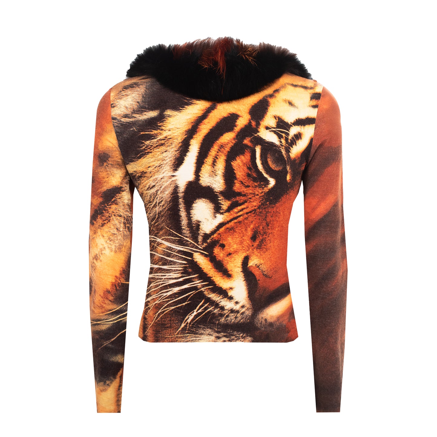 FW 2000 Fur Cardigan Tiger Piercing