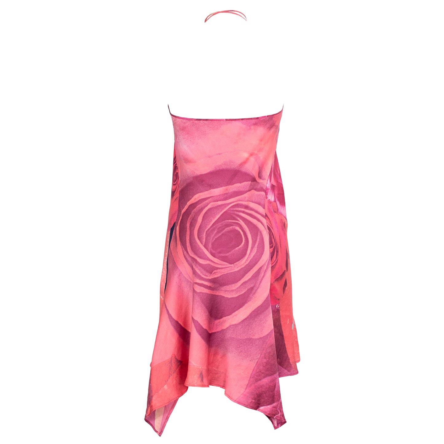 SS 2000 Red and Pink Roses Silk Dress