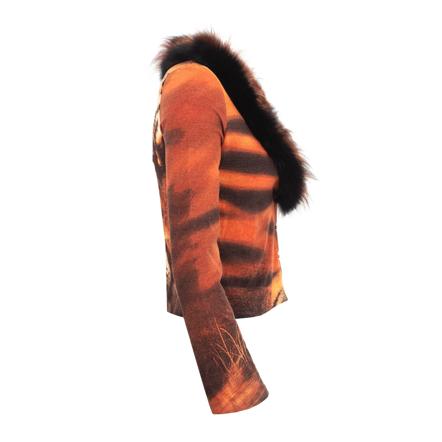 FW 2000 Fur Cardigan Tiger Piercing