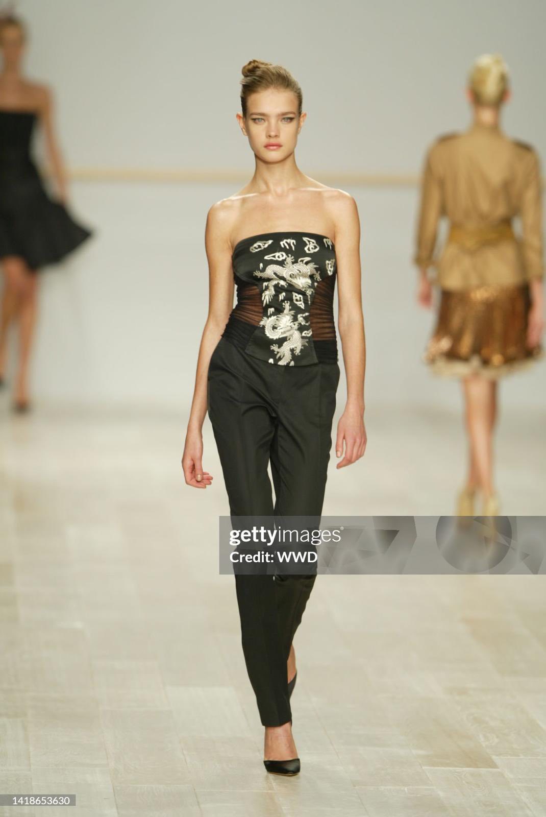 SS 2003 Dragon Cheongsam Corset And Pants Set