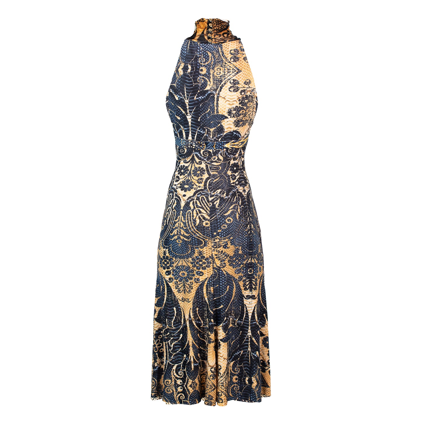 FW 2006 Gold and Blue Dress