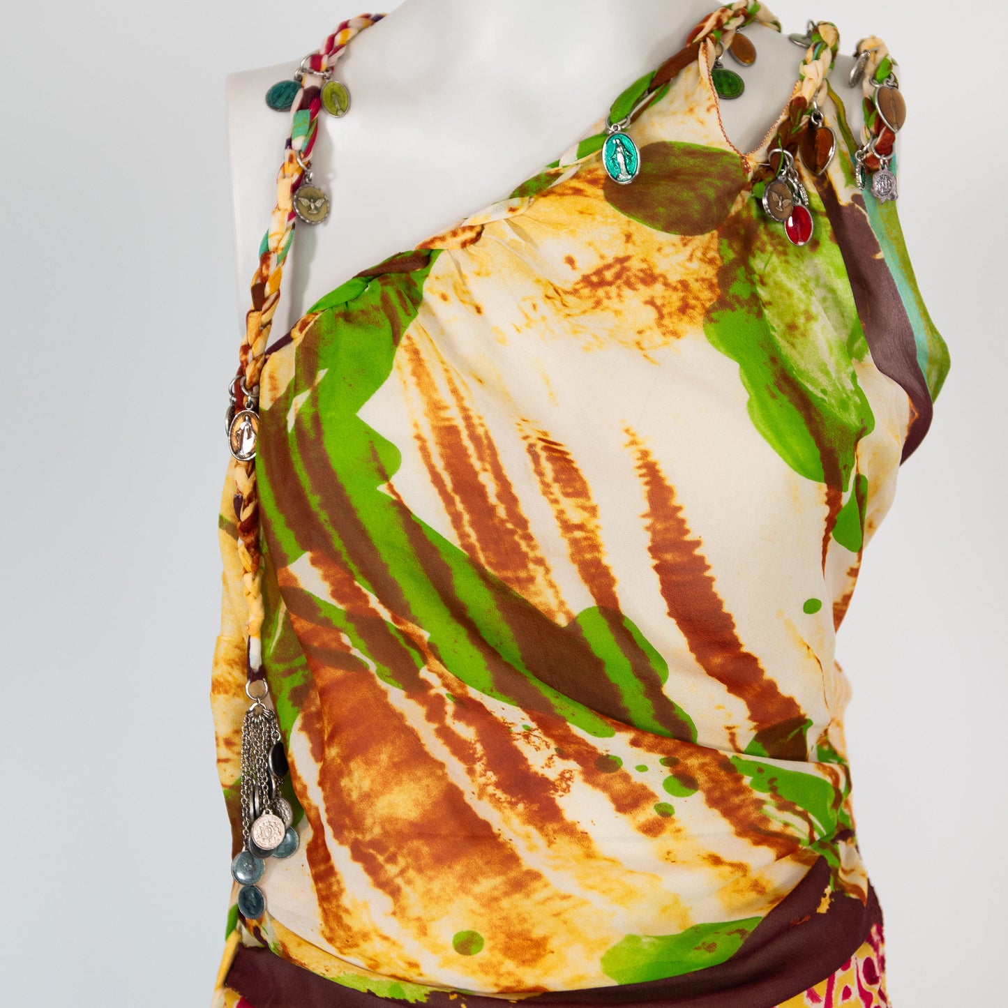 SS 2007 Religious French Saint Charm Silk Dress