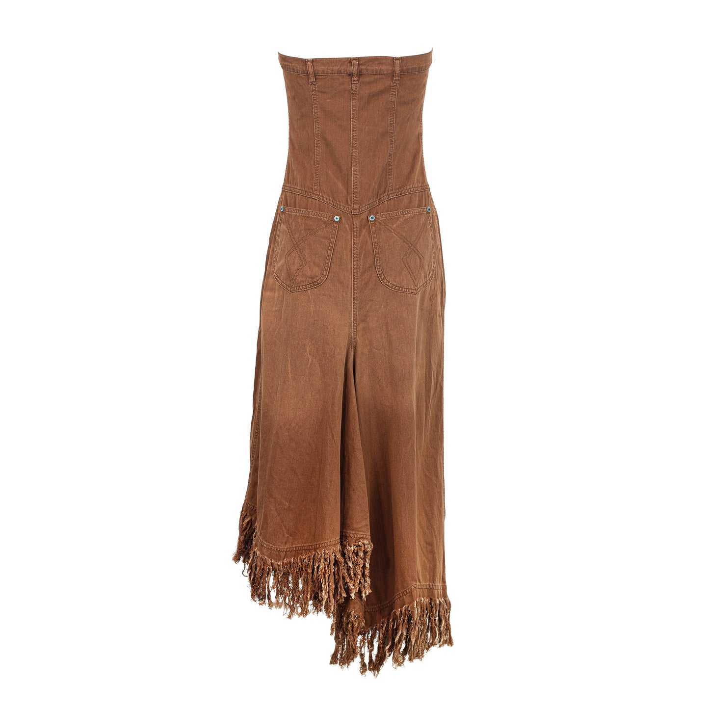 00’s Brown Denim Effect Long Skirt/Dress