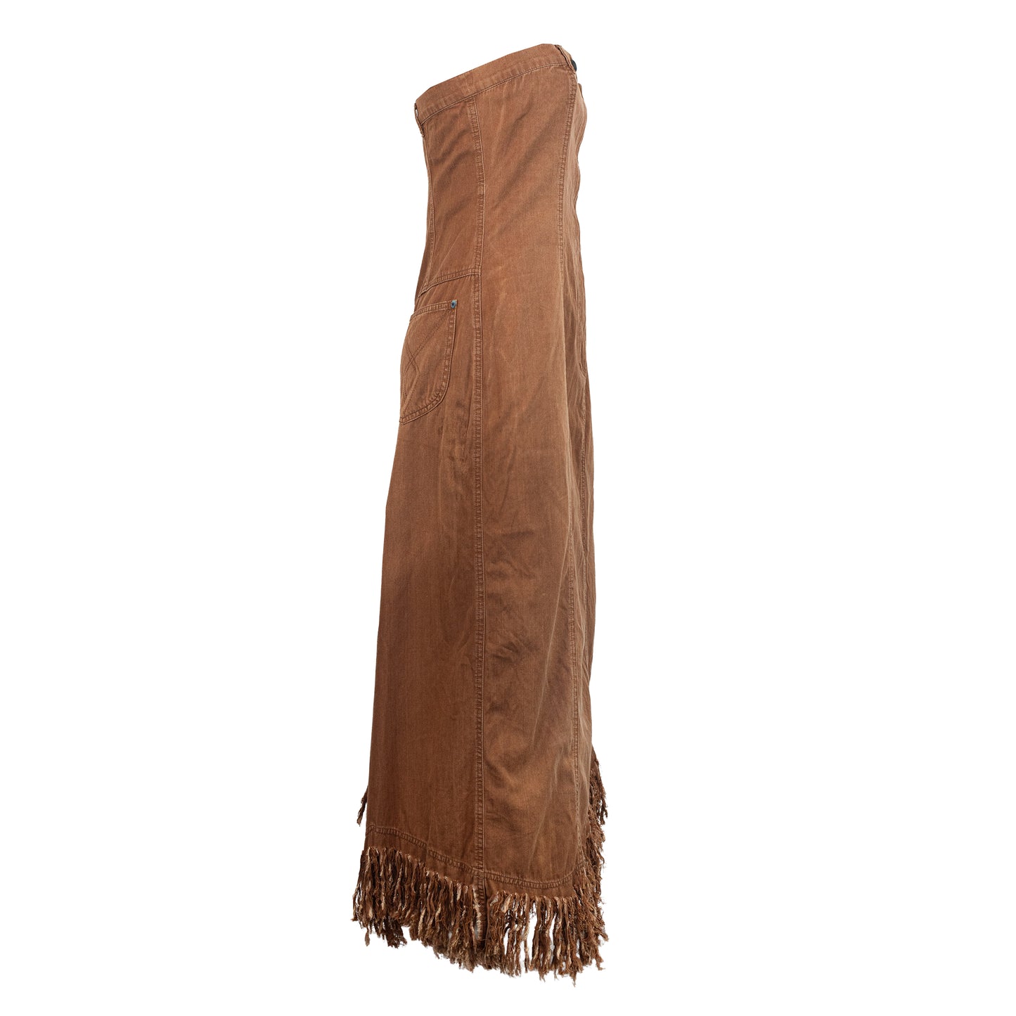 00’s Brown Denim Effect Long Skirt/Dress