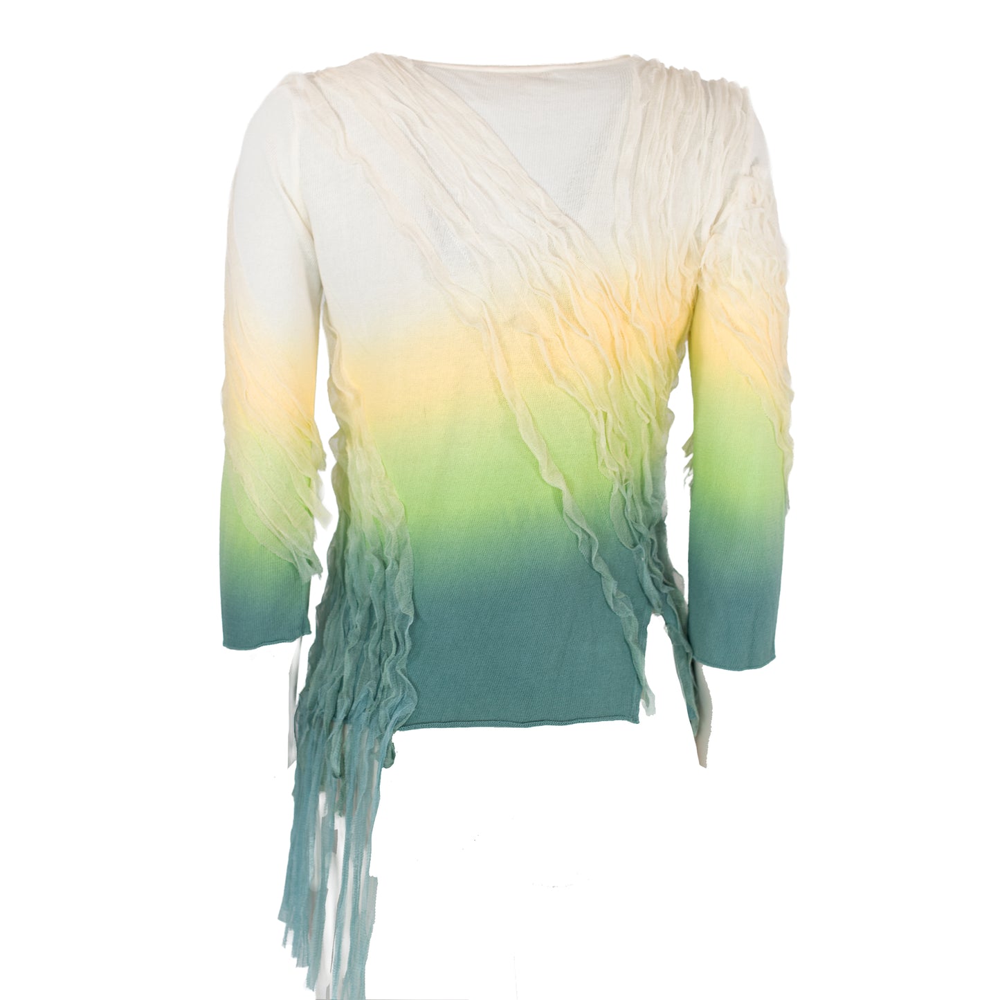 S/S 2001 Gradient Draped Top with Fringes