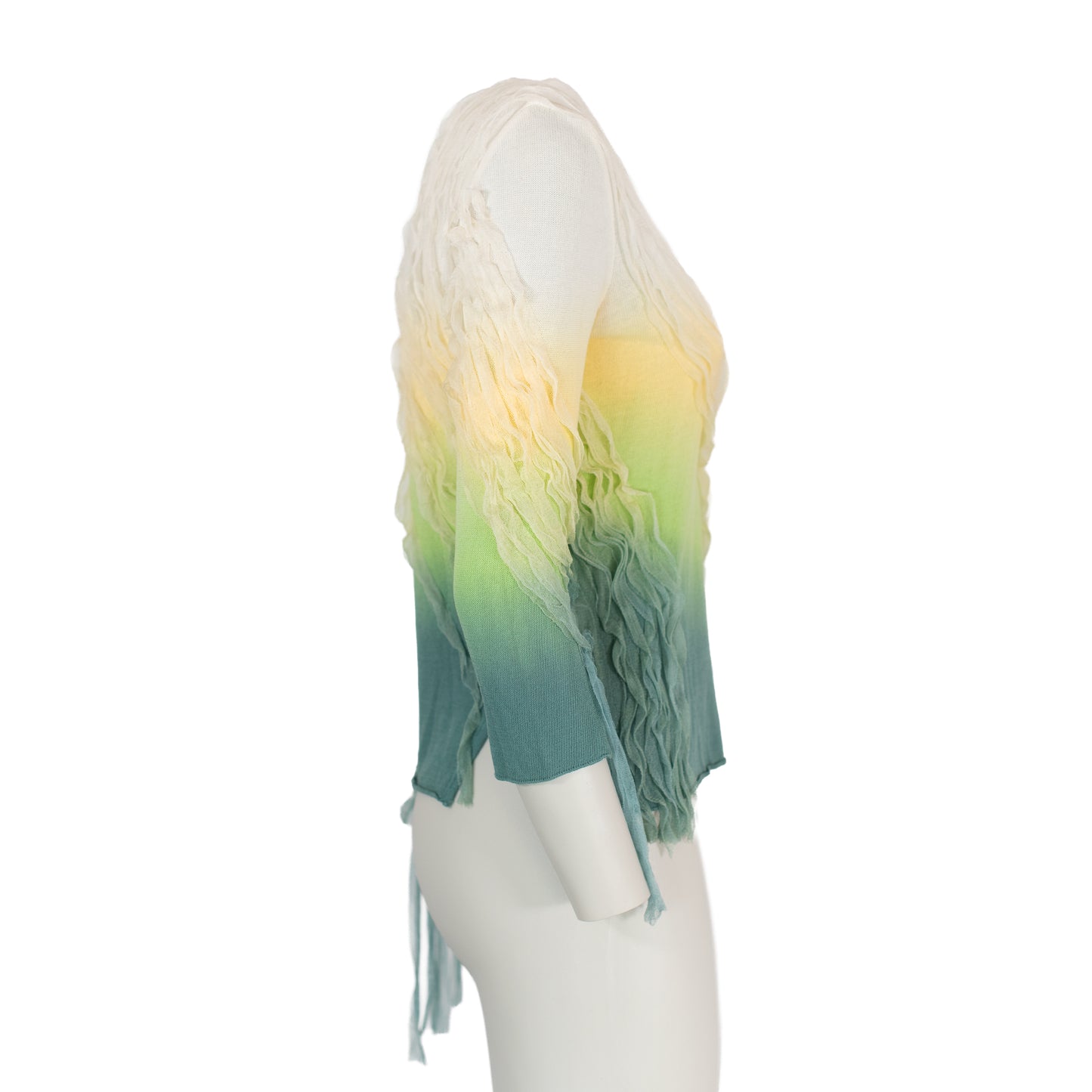 S/S 2001 Gradient Draped Top with Fringes