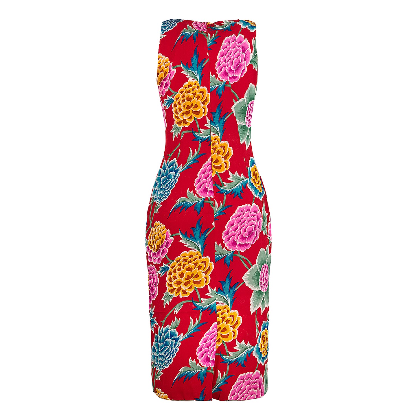 00's Red Floral Dress