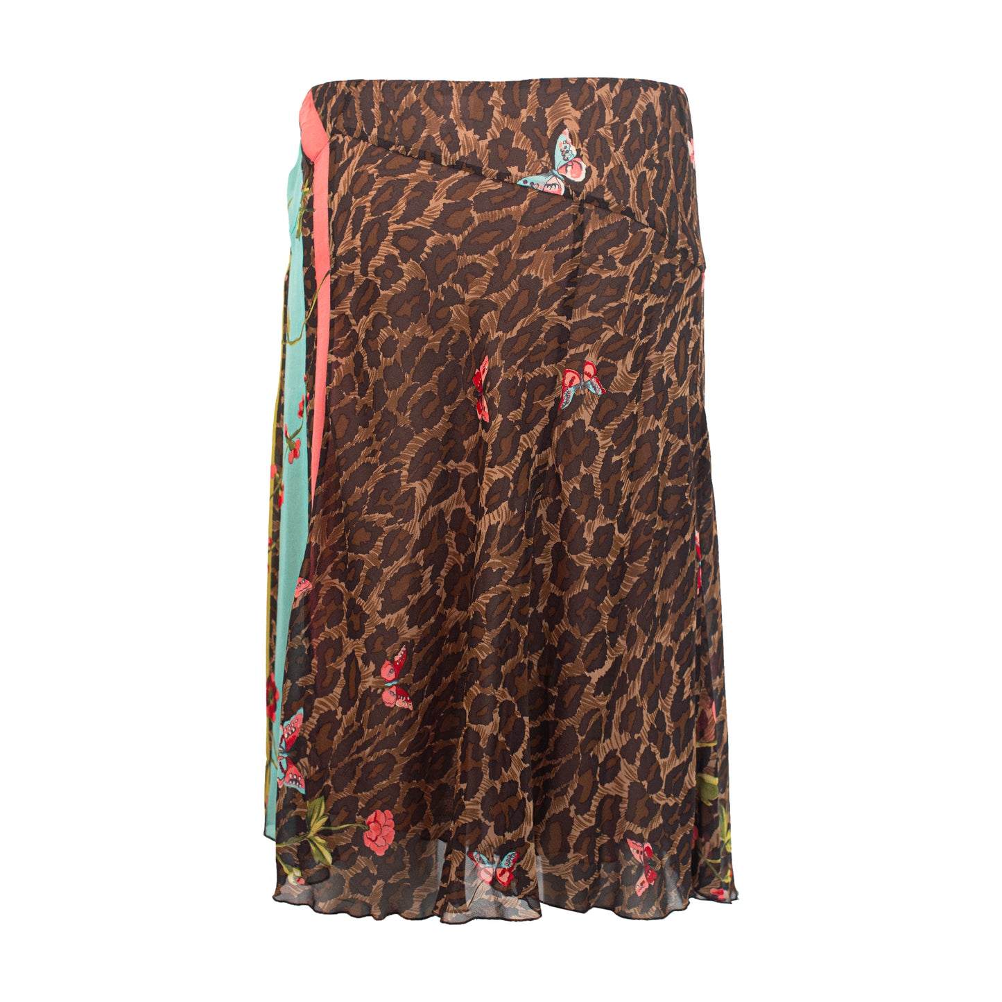 00’s Leopard Print Silk Skirt