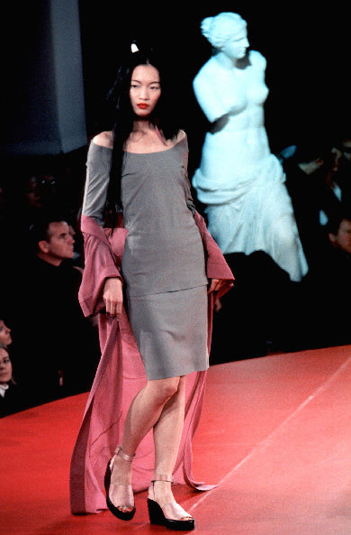 SS 1999 Purple Maxi Cardigan Mesh Dress