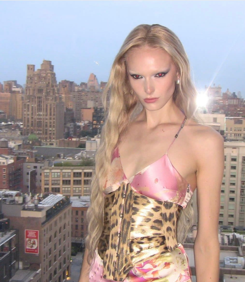 SS 2003 Leopard Silk Corset
