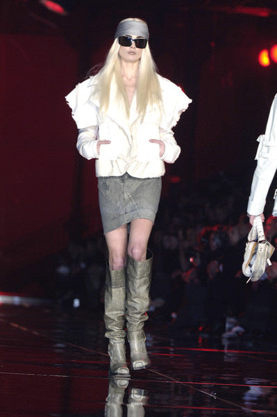 FW 2006 Painted Denim Set Jacket and Skirt