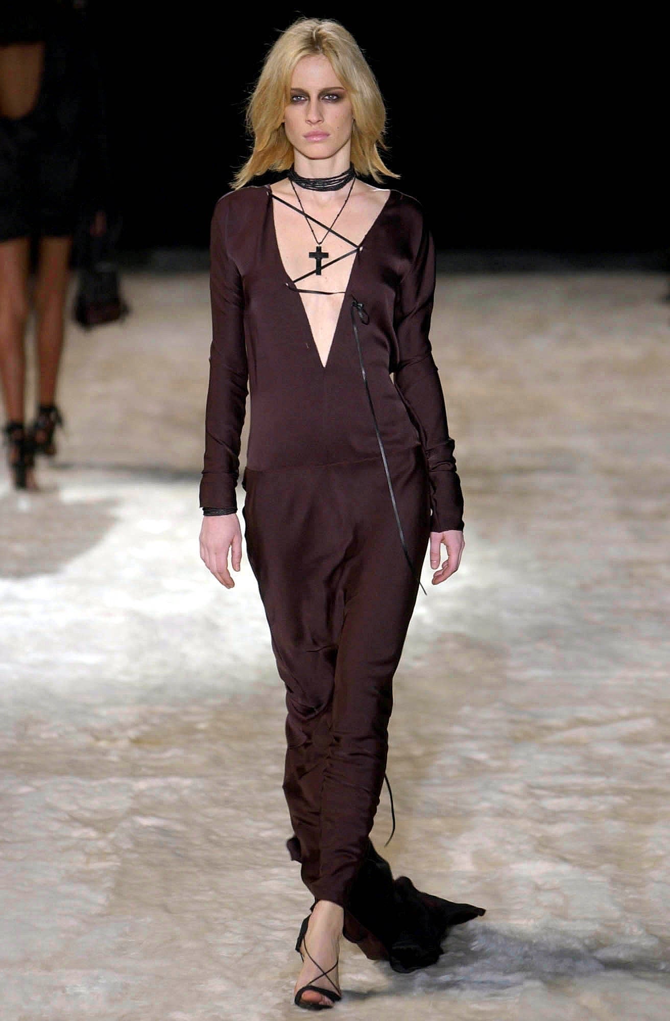 FW 2002 Chocolate Lace Up Dress