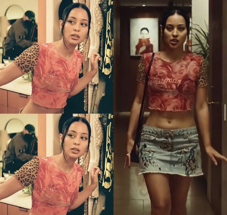 SS 2000 Leopard Roses Top