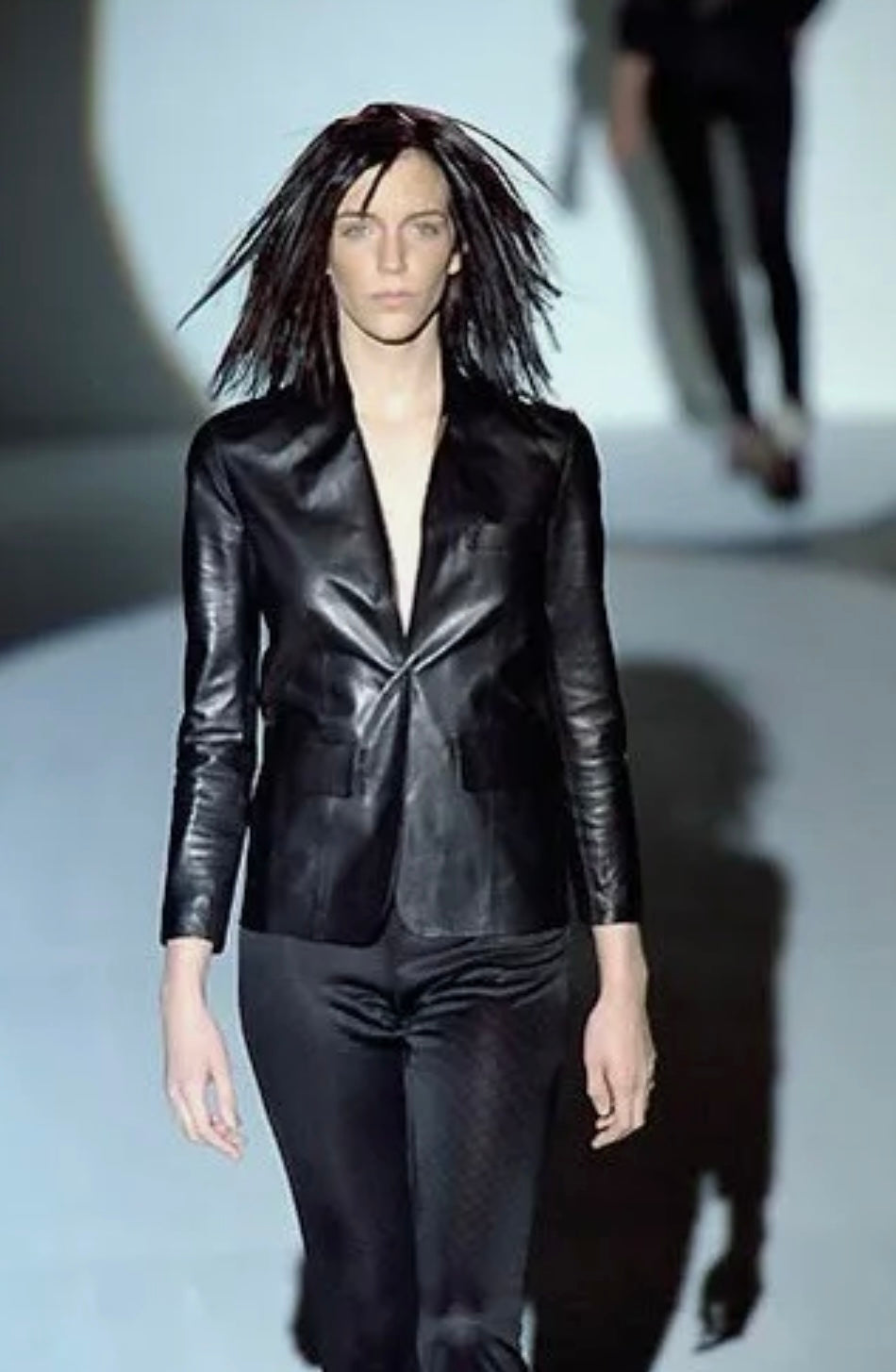 SS 2000 Tom Ford Leather Black Blazer