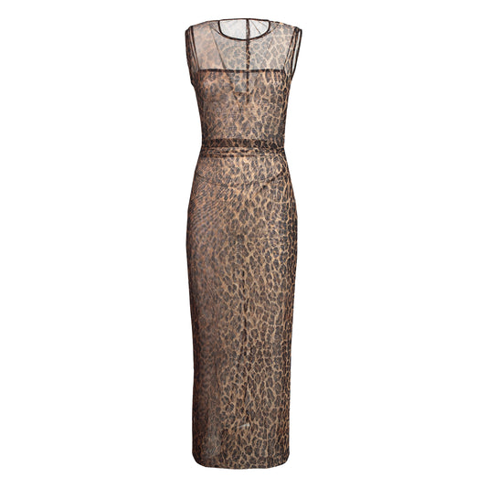FW 1997 Leopard Mesh Dress