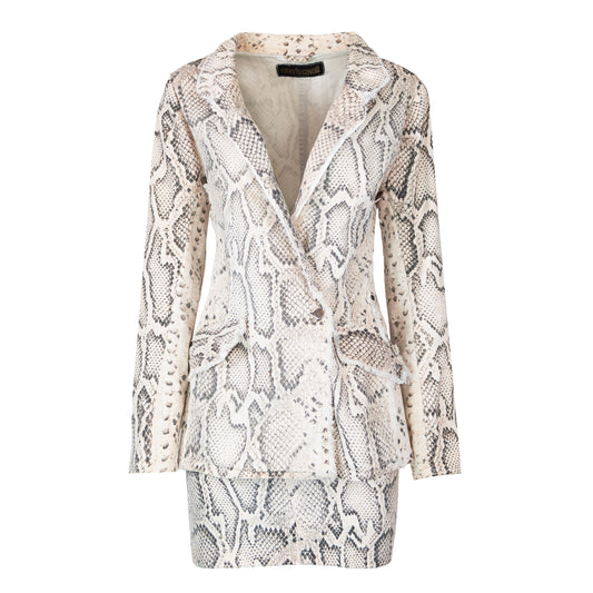 SS 1998 Snake Print Blazer and Skirt Set