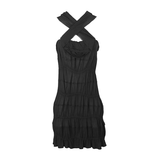 FW 2001 Black Ruffle Dress