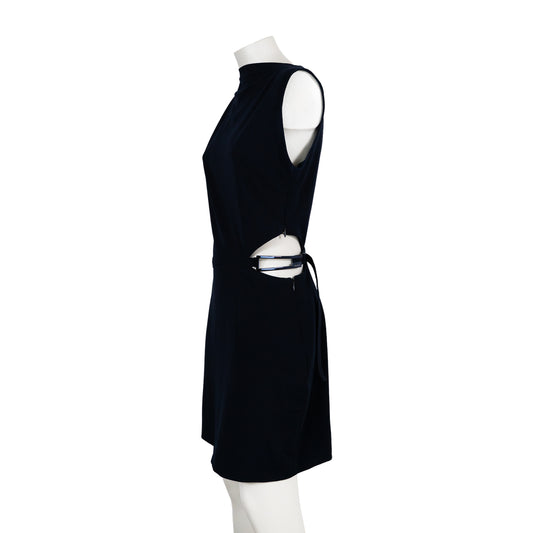 FW 1997 Black Wool Mini Dress G Buckle