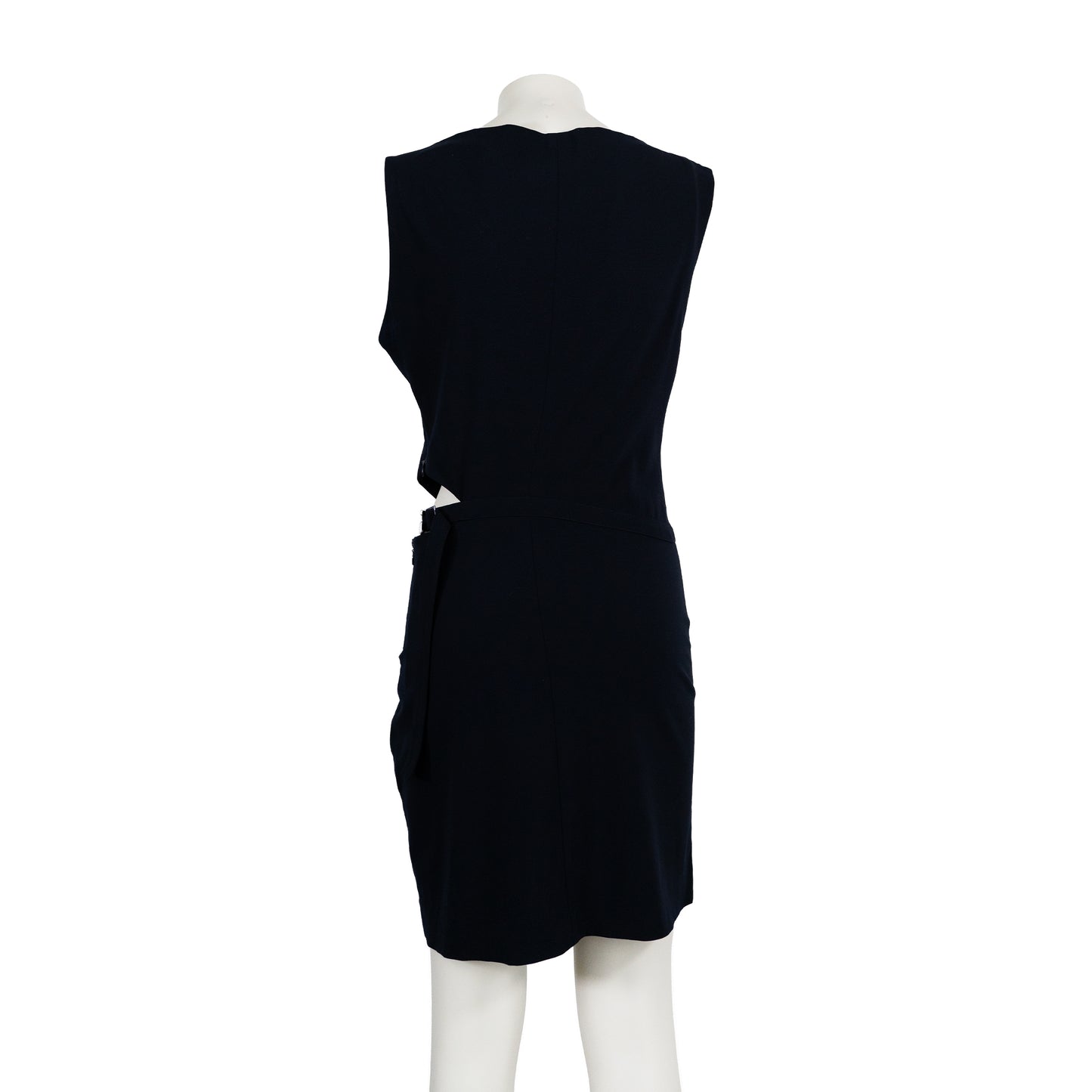 FW 1997 Black Wool Mini Dress G Buckle