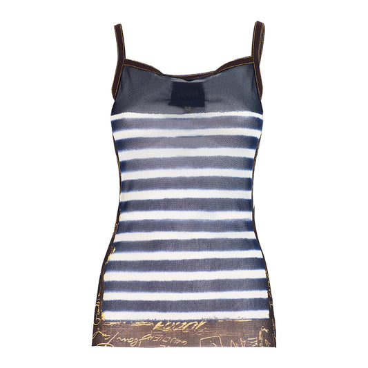 SS 2001 Stripes Mesh Top