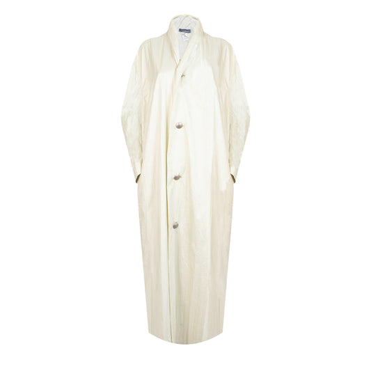 80's Off White Nylon Trench