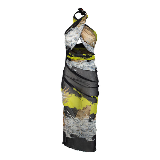 90's Eagle Maxi Foulard Dress