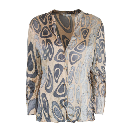 SS 2001 Silk Beige and Grey Shirt