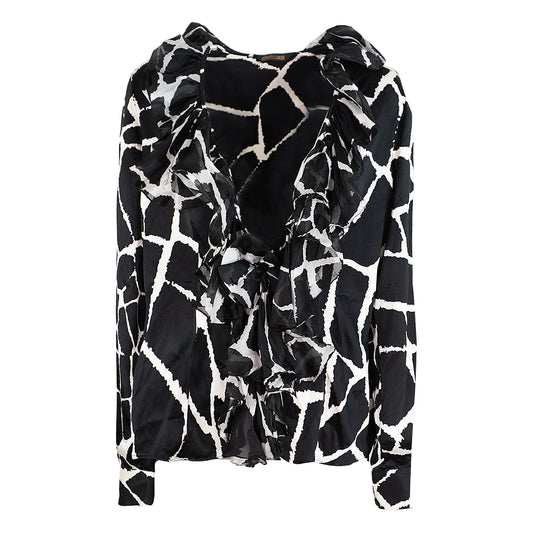 FW 2006 Animalier Silk Blouse Cardigan