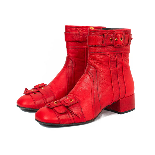 FW 2017 Capra Old Red Ankle Boots