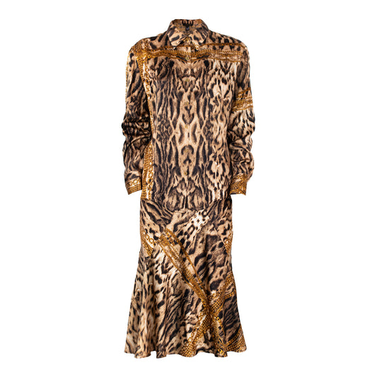 S/S 2003 Leopard and Gold Chain Print Silk Set