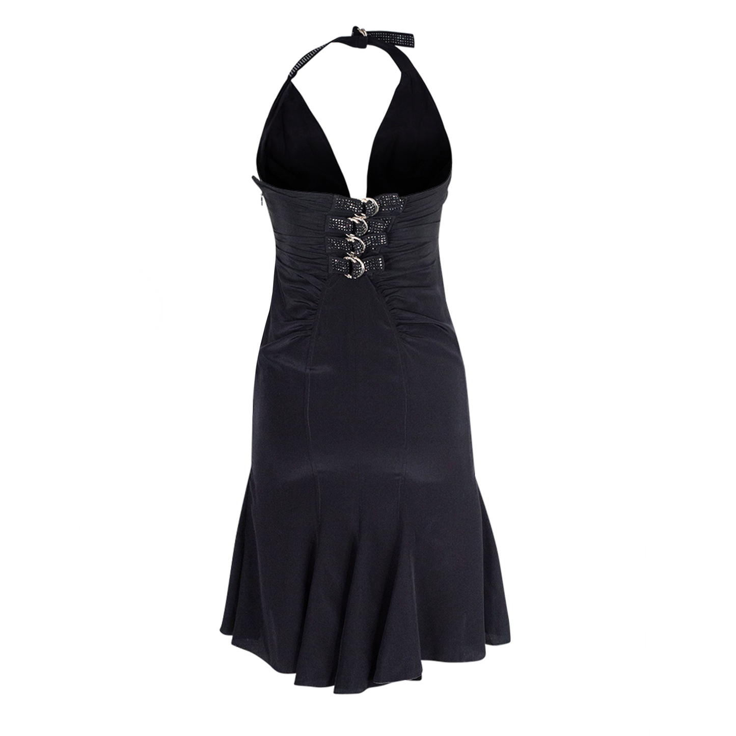 SS 2005 Black Halter Silk Dress